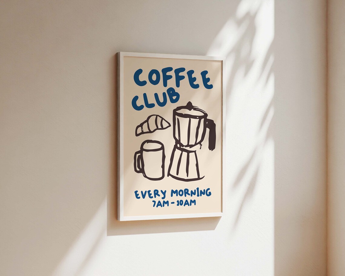 Coffee Club Kitchen Poster, Coffee Lover Art Print - Image 2