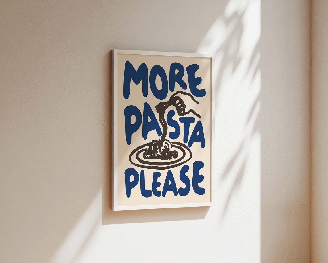 Hand-Drawn Pasta Kitchen Poster, Pasta Lover Gift - Image 2