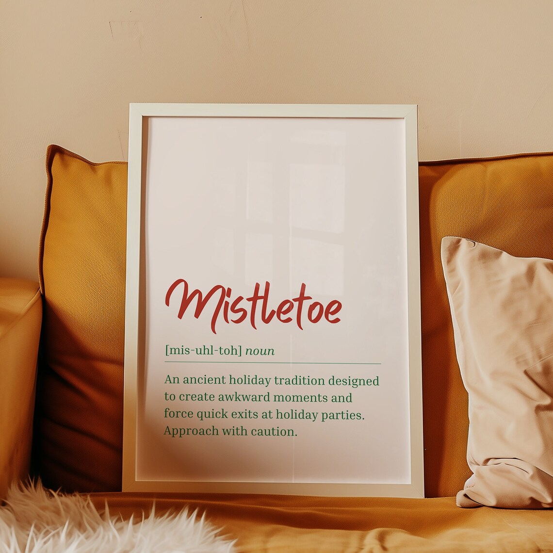 Funny Mistletoe Definition, Humorous Holiday Decor