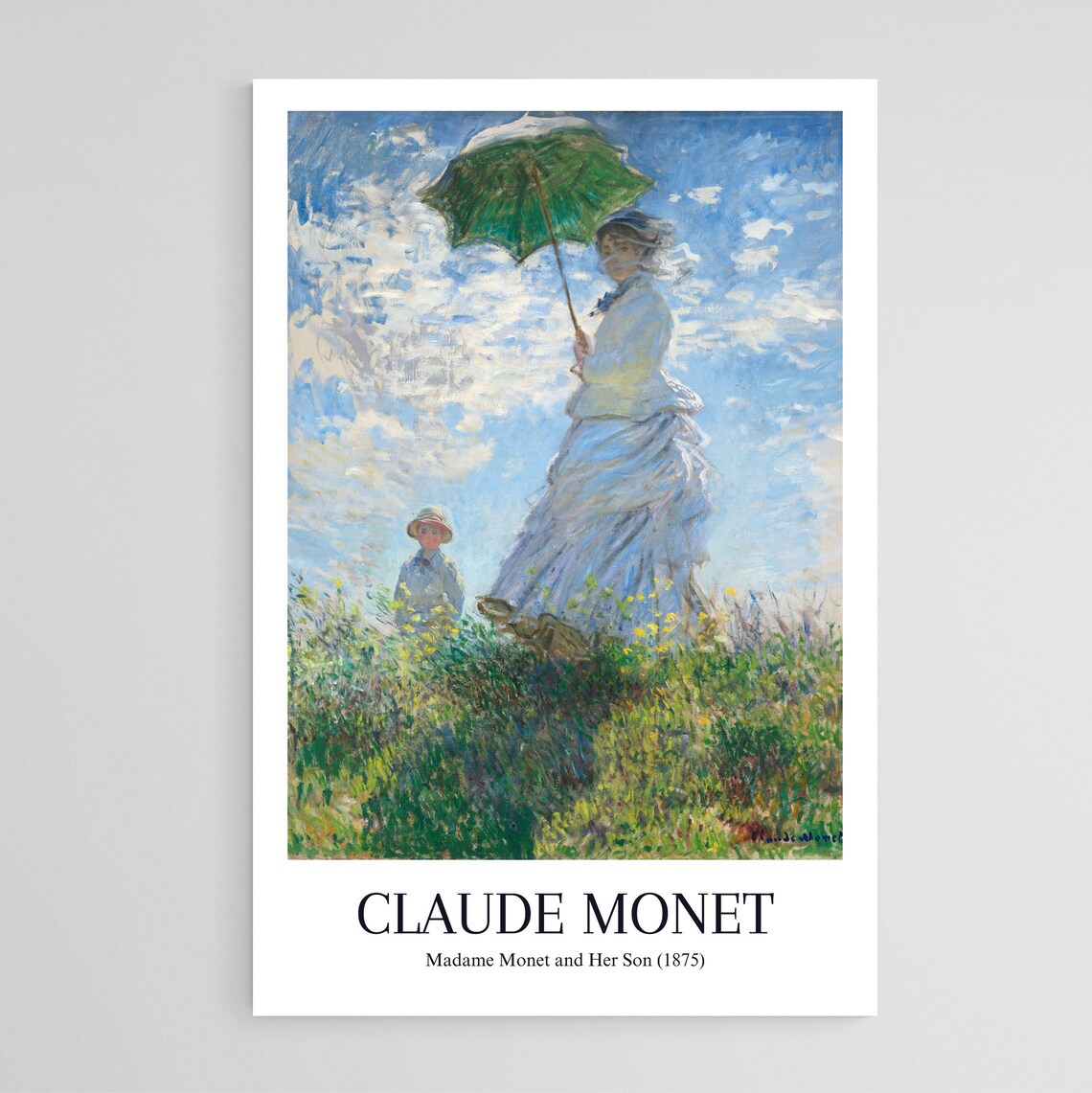 Claude Monet Madame Monet and Her Son 1875 Parasol Art Poster