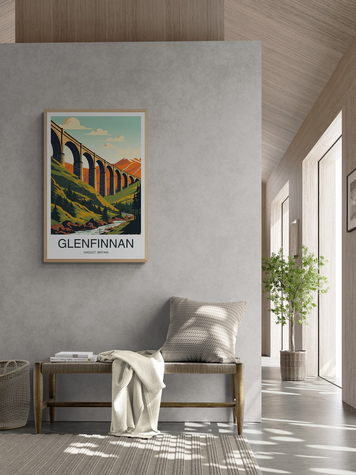 Glenfinnan Viaduct Scotland Highlands Steam Train Travel Art Poster - Image 2