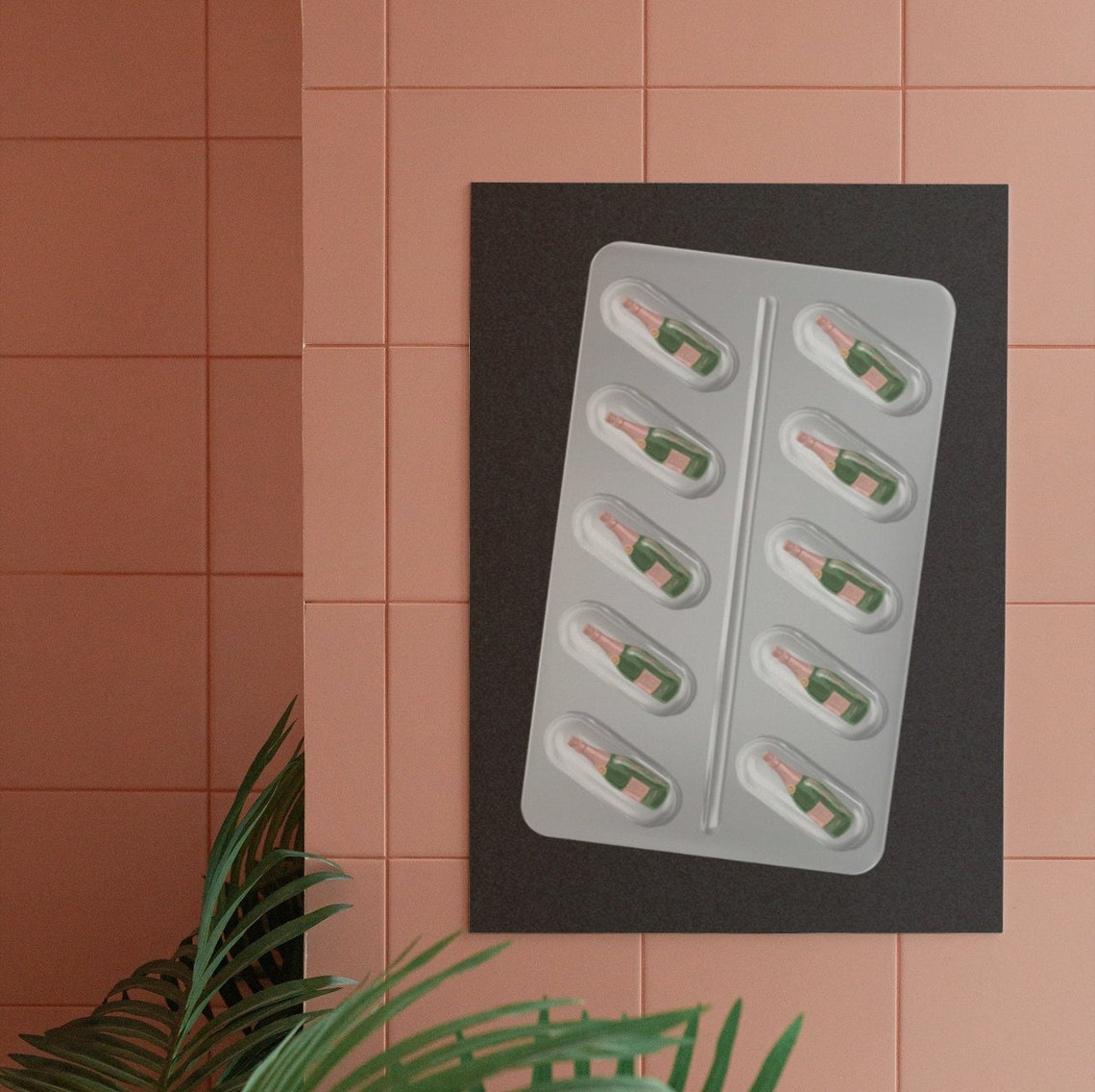 Champagne Pills Wall Print Funny Wall Print Retro Wall Art Prints Large Art Prints