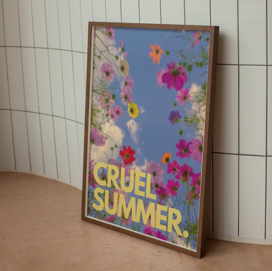 Taylor Swift Cruel Summer Floral Song Lyric Yellow Type Poster - Image 2