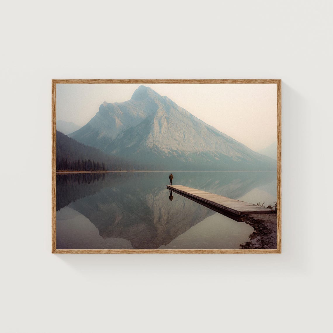 Mountain Reflection Art Print Serene Lake Landscape Photography