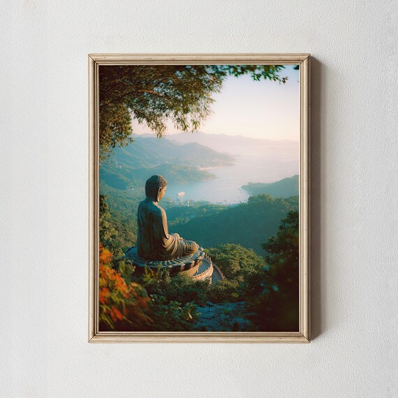 Buddha Wall Art Print Zen Mountain Landscape Photography