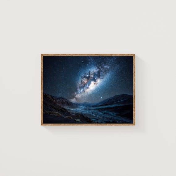 Atacama Desert Milky Way Print Chile Volcano Nightscape