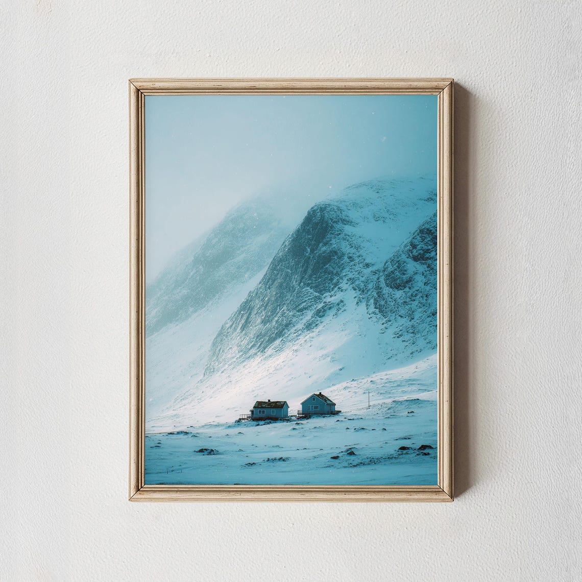 Remote Mountain Cabins Snowy Winter Wilderness Photo Poster Art