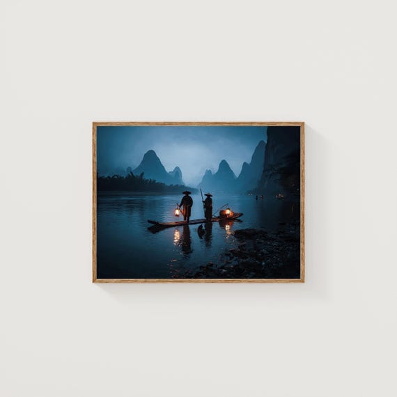 Li River Print Guilin Fishermen Asian Landscape Photography