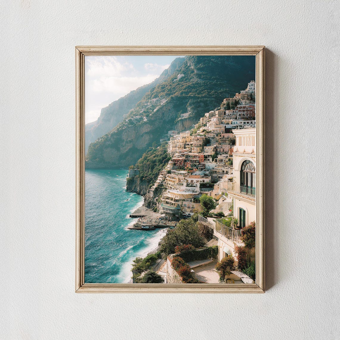 Positano Amalfi Coast Cliffside Town Aerial View Seaside Poster