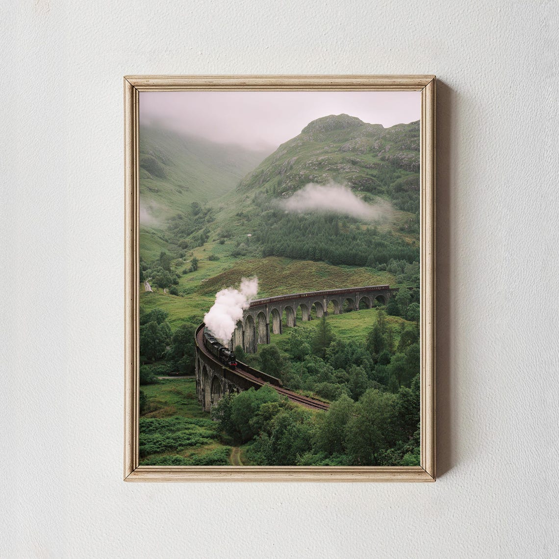 Glenfinnan Viaduct Steam Train Scotland Highland Mist Poster