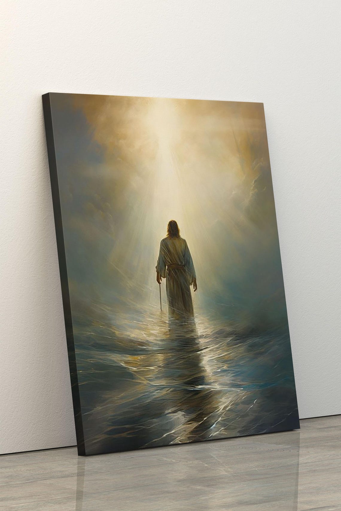 Jesus Walking On Water Inspirational Christian Faith Art Poster - Image 5