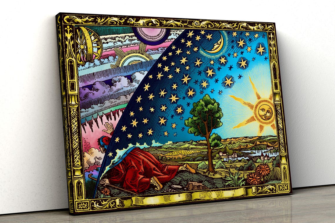 Flammarion Engraving Man Looking Beyond The Starry Sky Art Poster - Image 4
