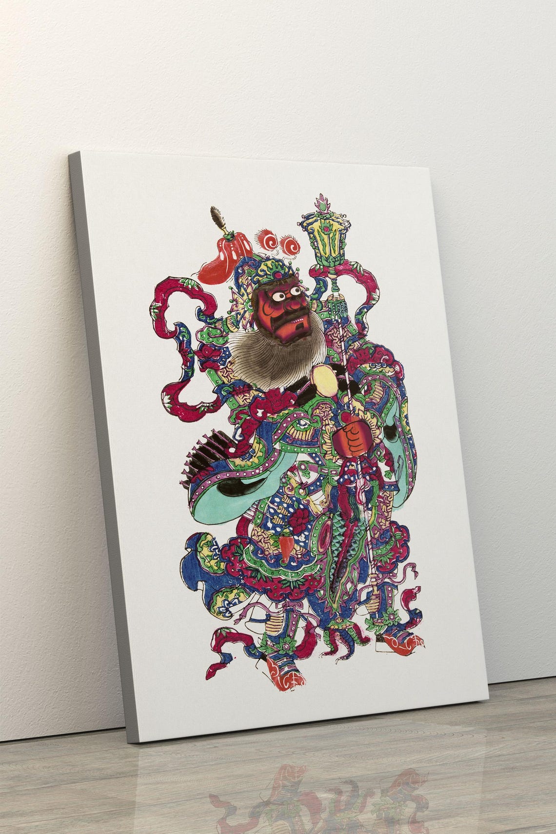 Colorful Chinese Mythological Warrior Guardian Deity Art Poster - Image 5