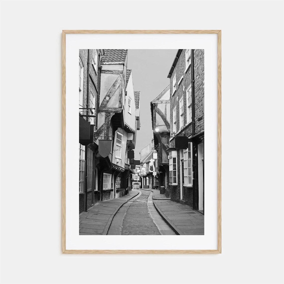 York The Shambles Historic Medieval Street Black And White Poster