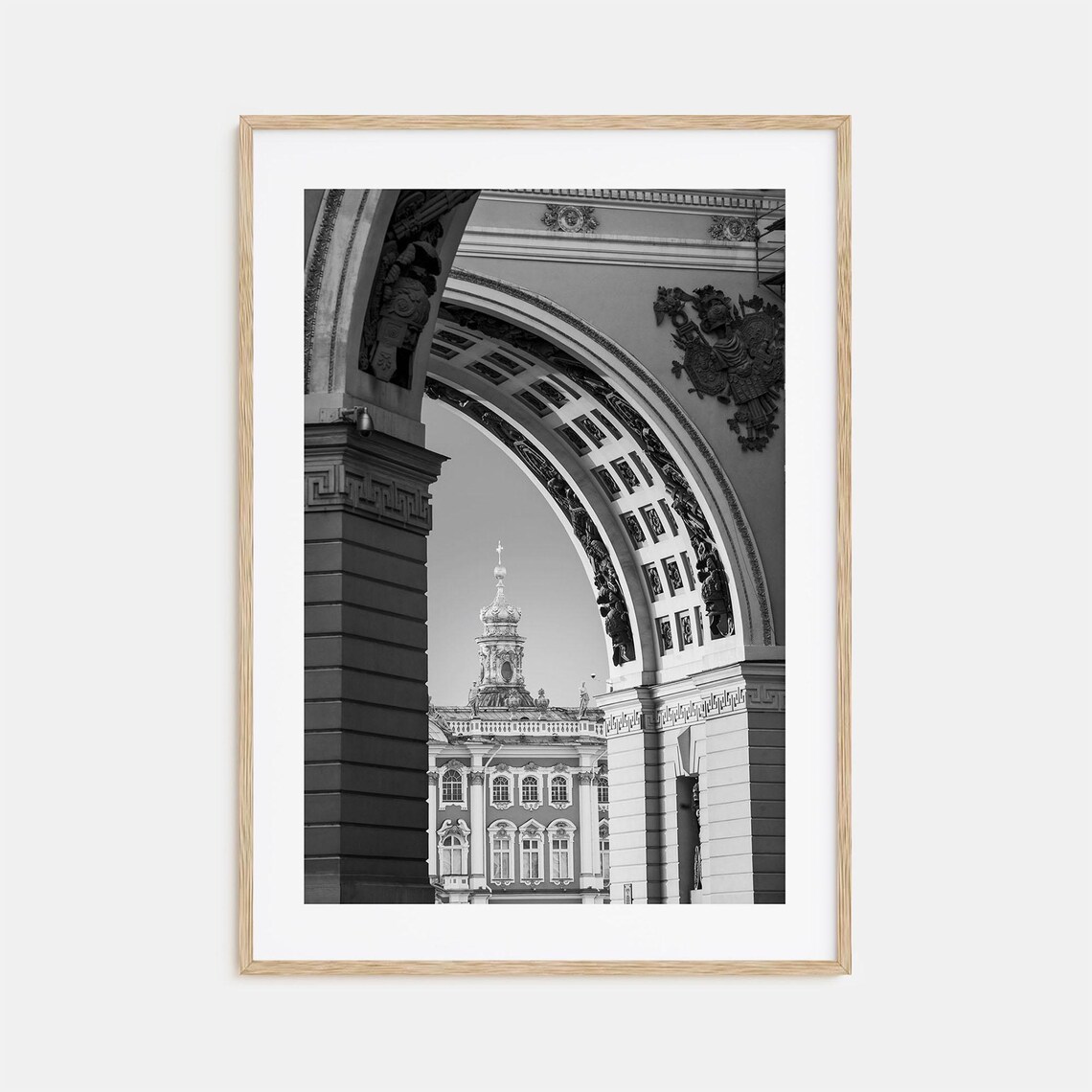 St Petersburg Black And White Travel Poster Print