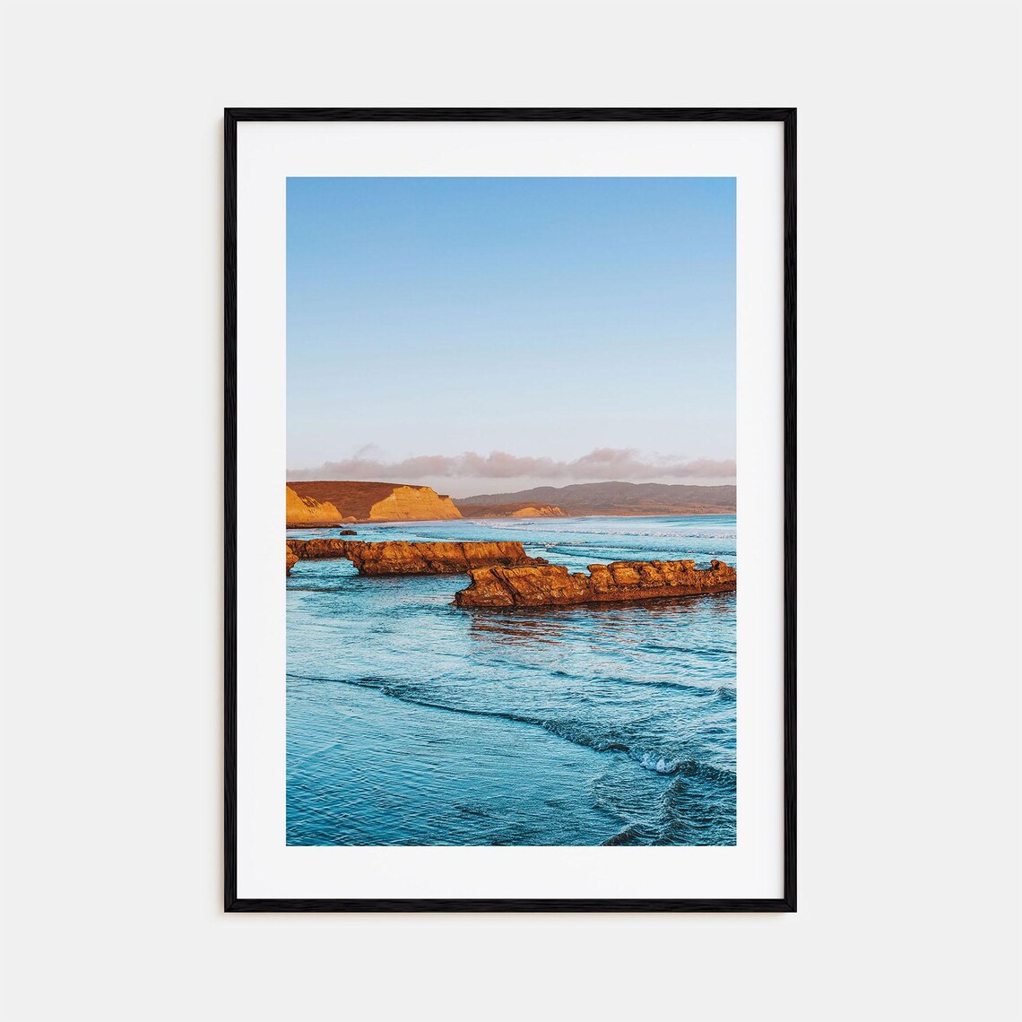 Coastal Rock Arch and Sea Stacks at Golden Hour Tide Water Poster