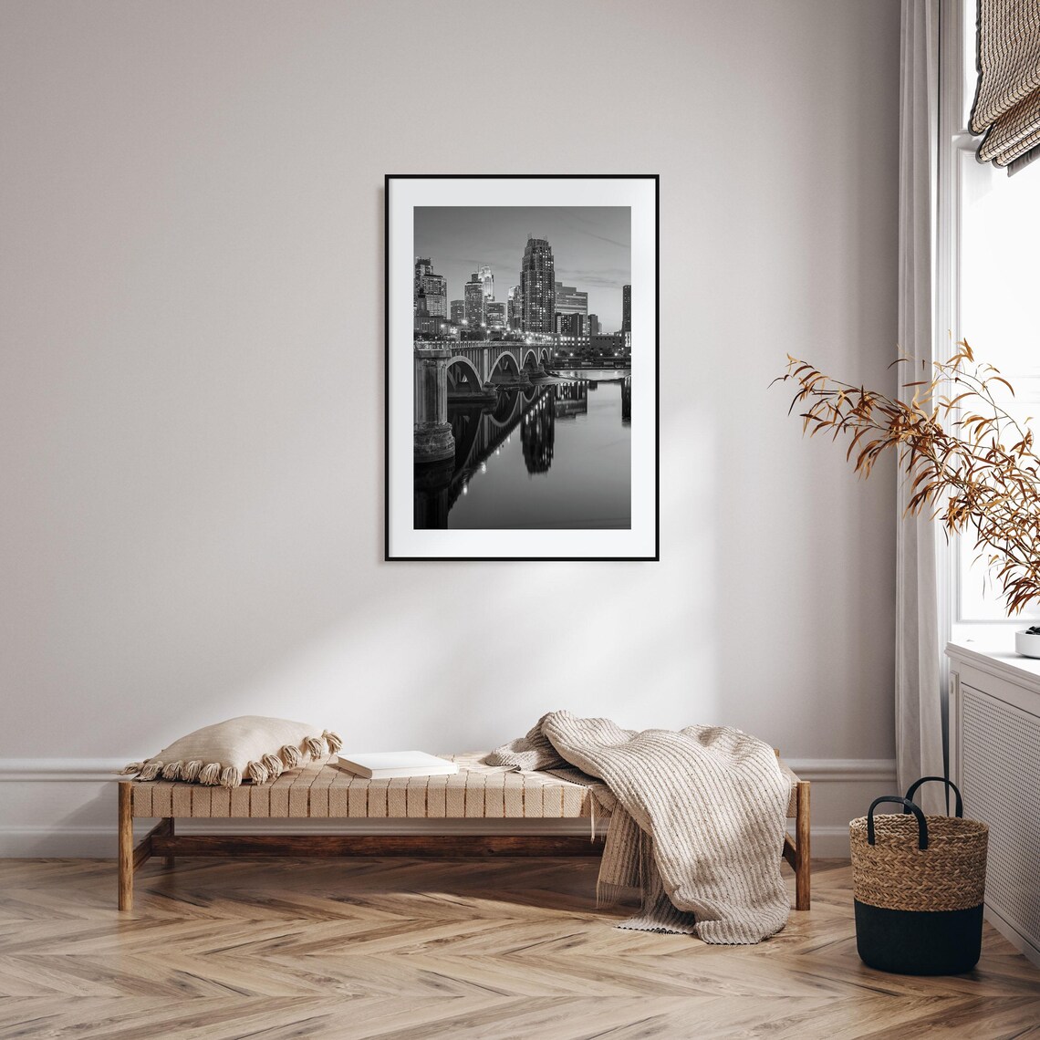 Minneapolis Black And White Travel Poster Print - Image 2