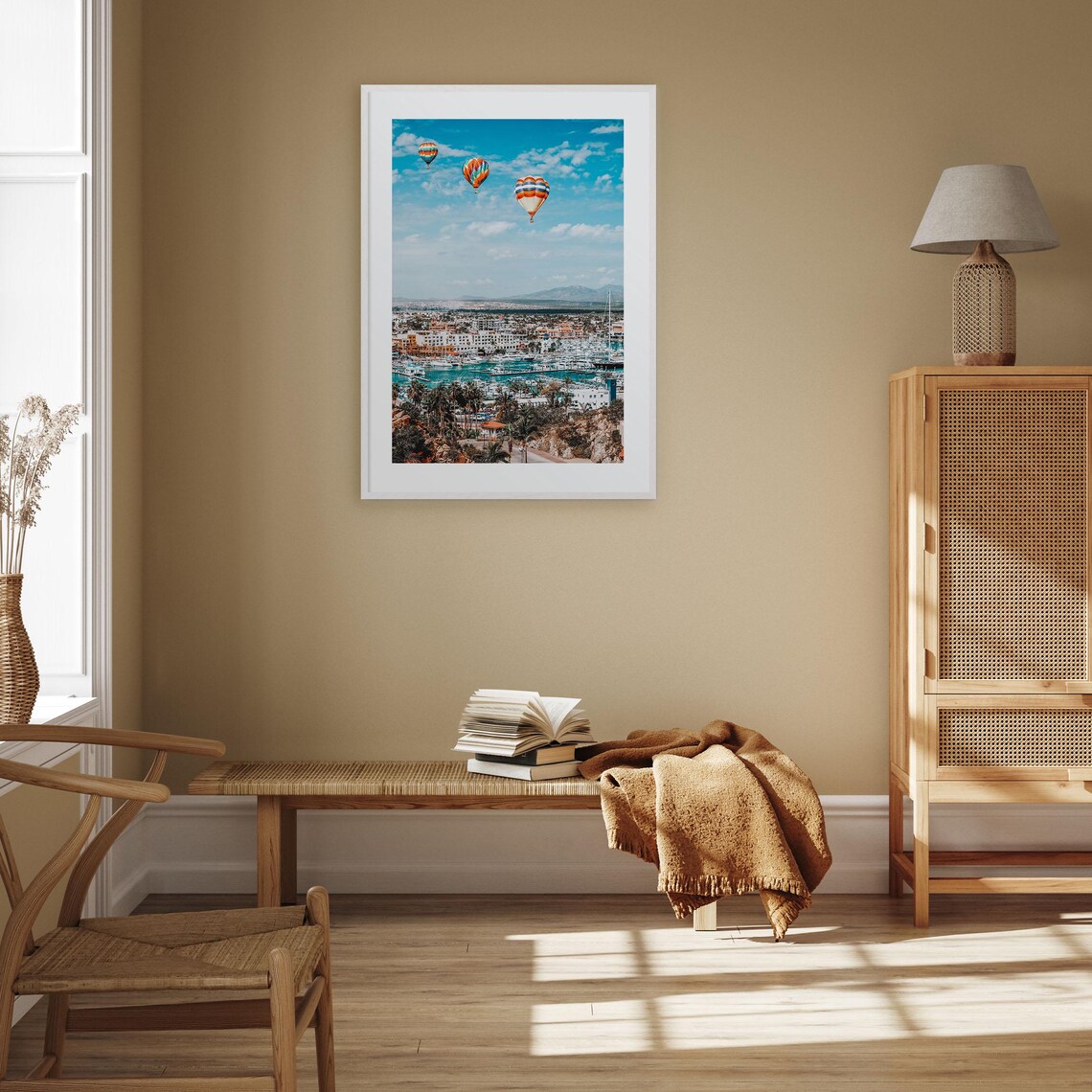 Cabo San Lucas Poster Hot Air Balloons Over Marina Harbor View - Image 3