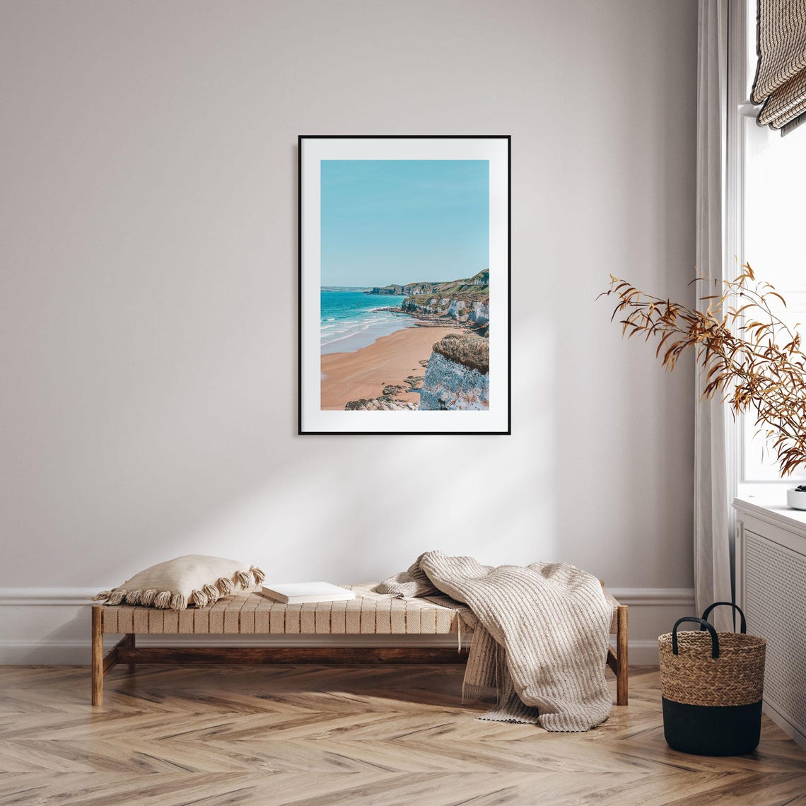 Northern Ireland White Cliffs Sandy Beach Turquoise Sea Coastal Poster - Image 2
