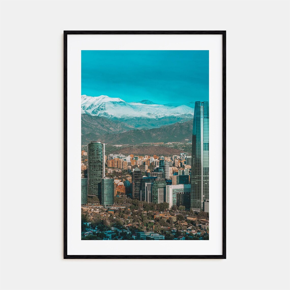 Santiago De Chile Colorful Travel Poster Print No 1