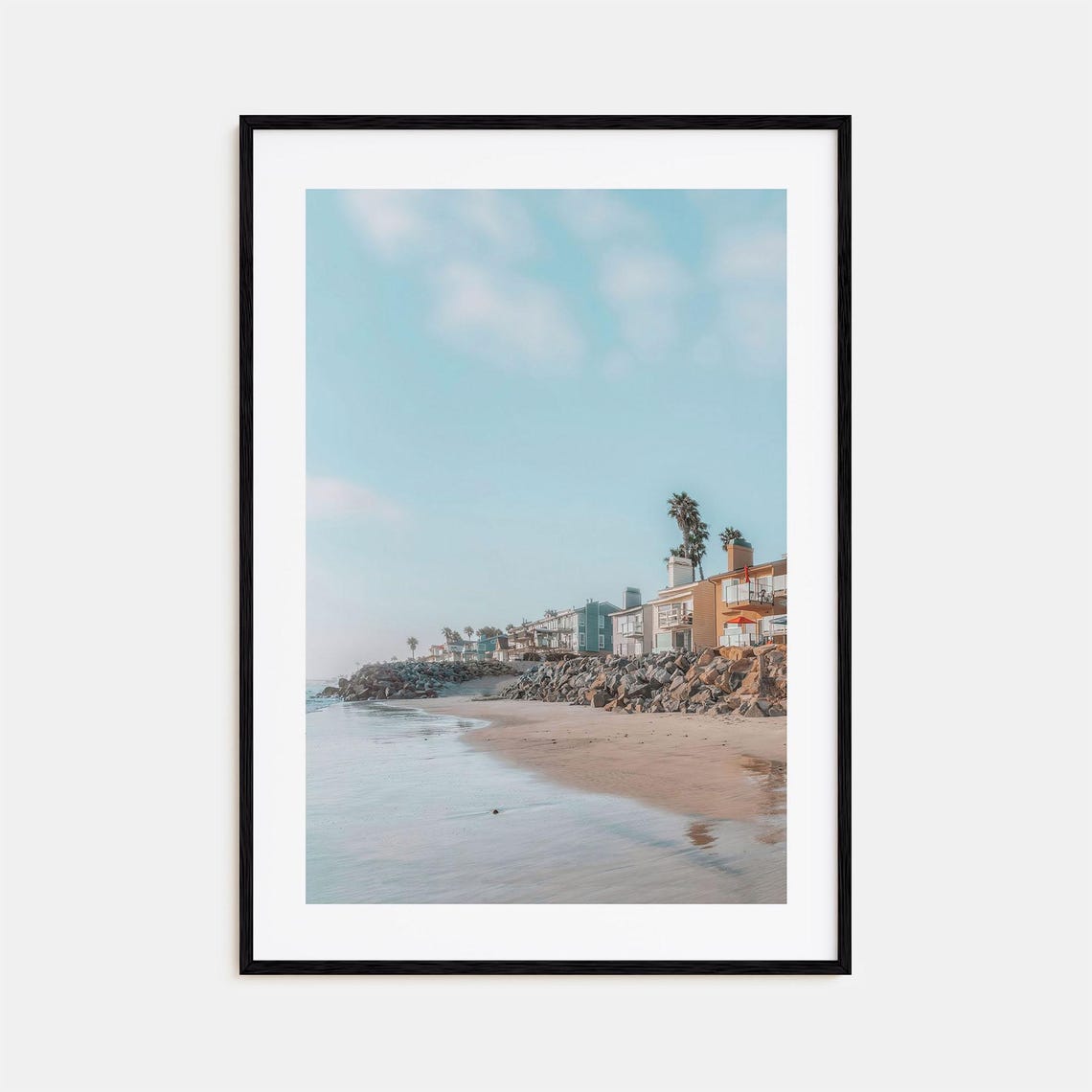 Carlsbad California Beach Poster Beachfront Homes Sandy Shore