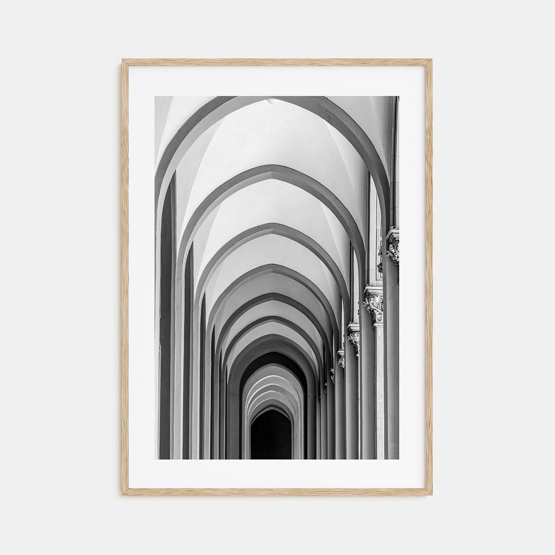 Gothic Arch Corridor Repeating Pointed Arches Architecture Poster