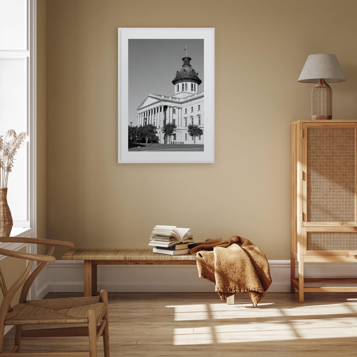 Columbia South Carolina Photo Poster Print Columbia South Carolina Black And White Wall Art Photography Travel Map Poster - Image 3