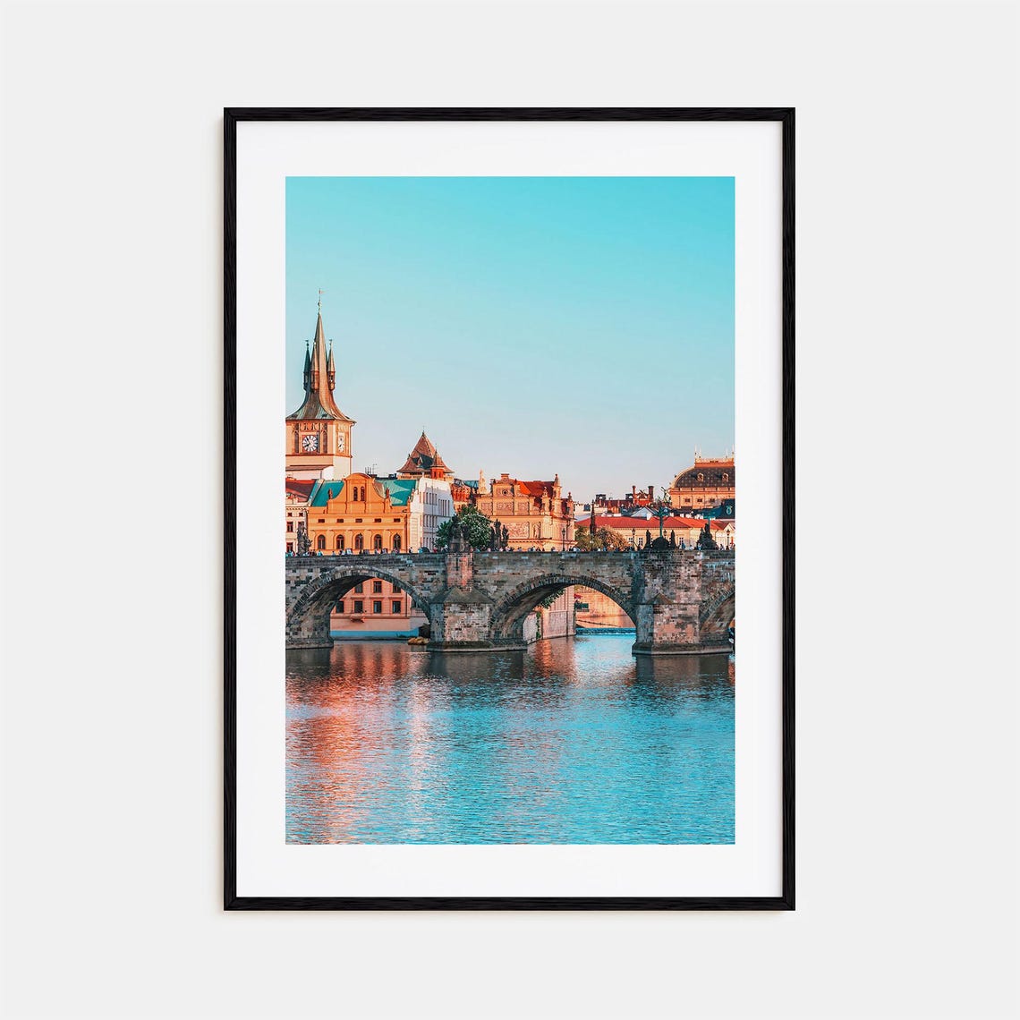 Prague Charles Bridge Sunrise Historic Old Town Towers Wall Art