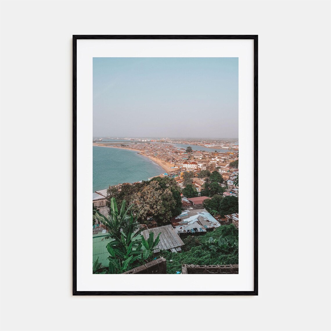 Monrovia Liberia Coastal City Overlook Hillside Ocean Poster