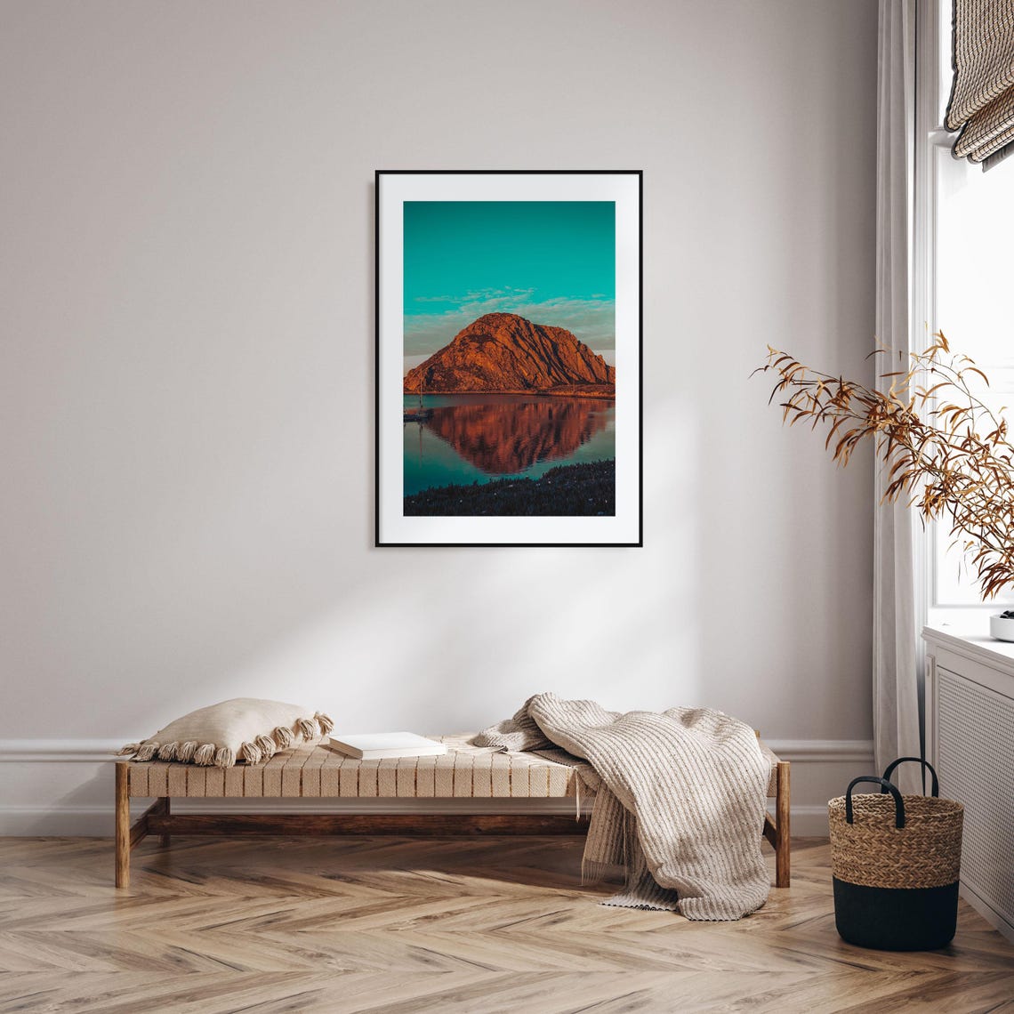 Morro Bay Morro Rock Sunset Bay Reflection California Poster - Image 2