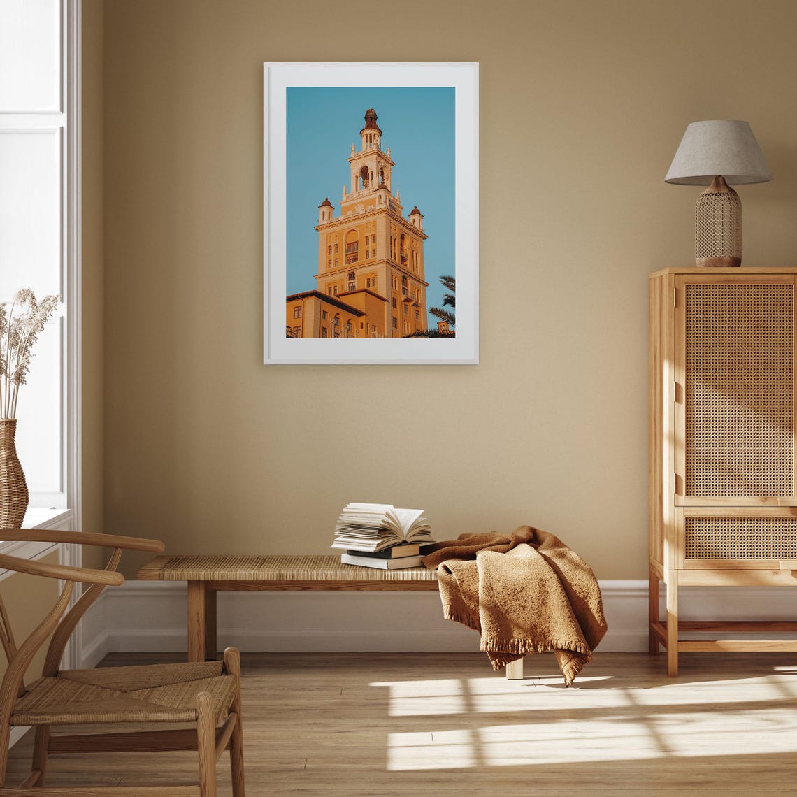 Coral Gables Mediterranean Tower Blue Sky Architecture Photo Poster - Image 3