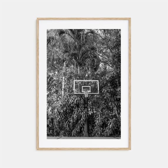Basketball Court Photo Poster Print No 2 Basketball Court Black And White Art Basketball Court Wall Photography Travel Map Poster