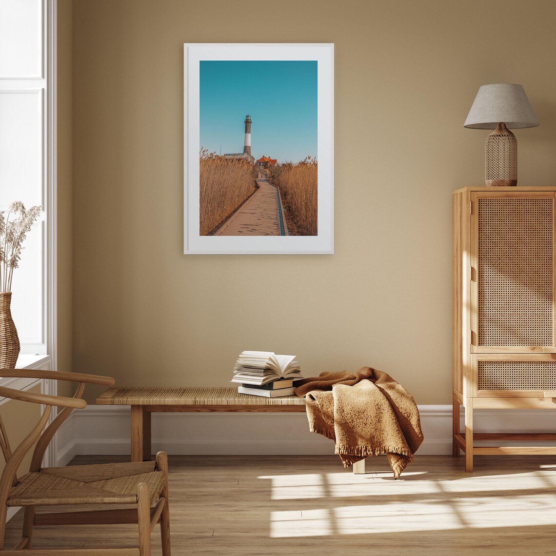Fire Island New York Lighthouse Boardwalk Dunes Sunny Photo Poster - Image 3