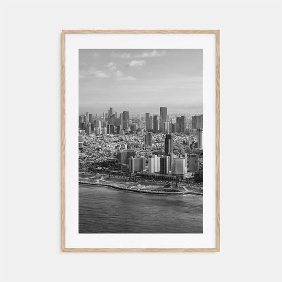 Tel Aviv Black and White Travel Poster Print
