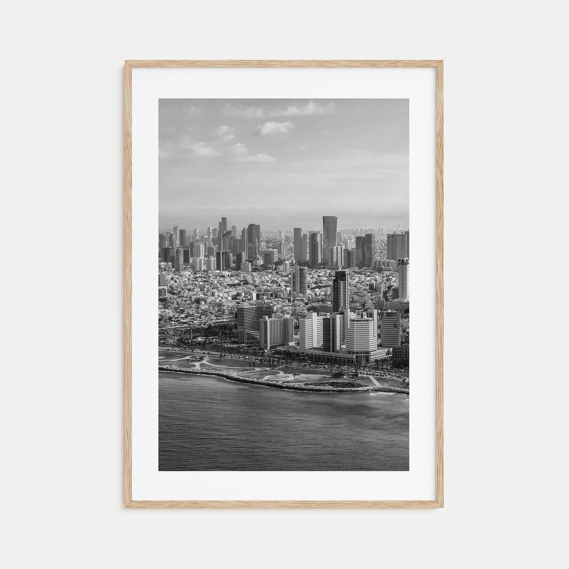 Tel Aviv Black and White Travel Poster Print