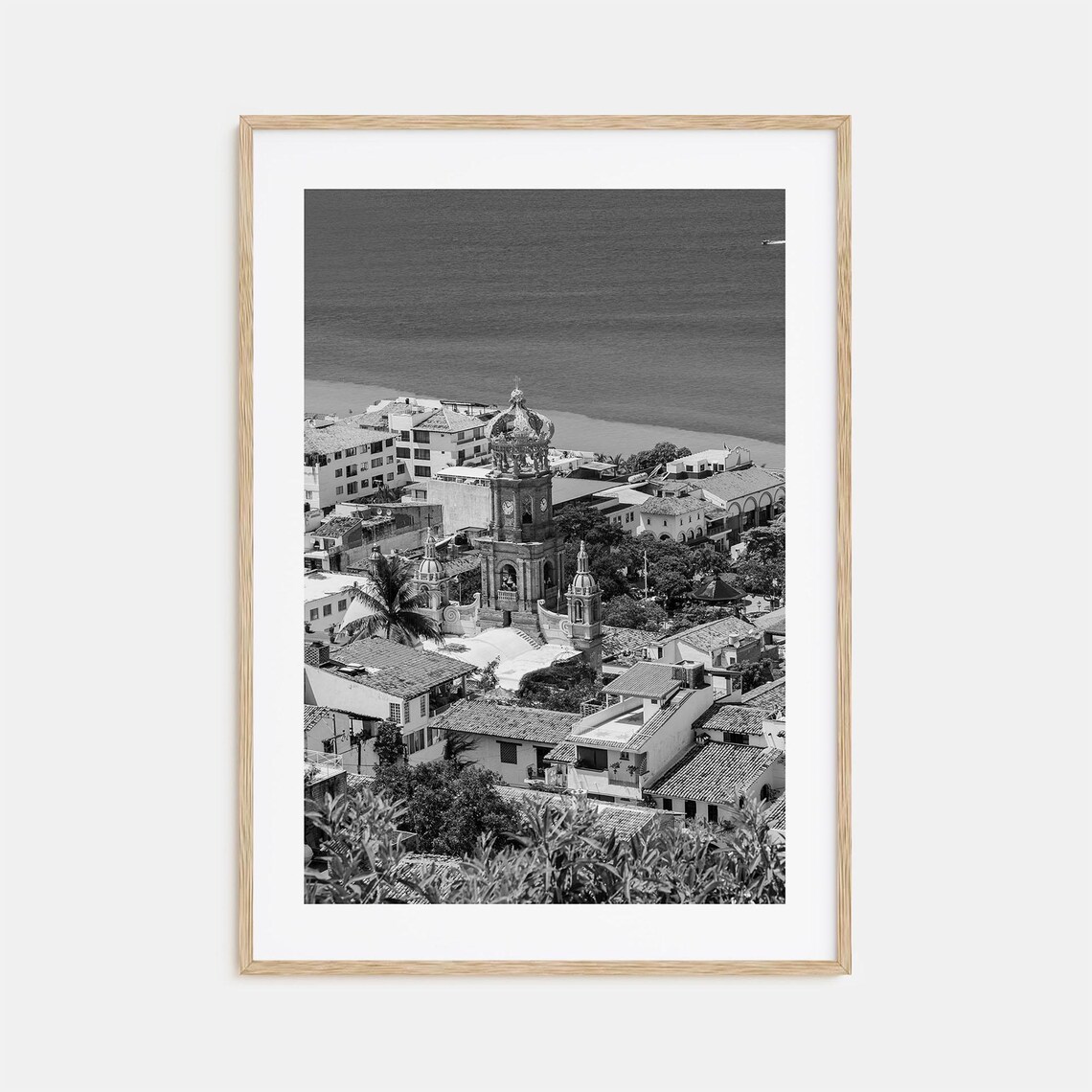 Puerto Vallarta Black And White Travel Map Poster