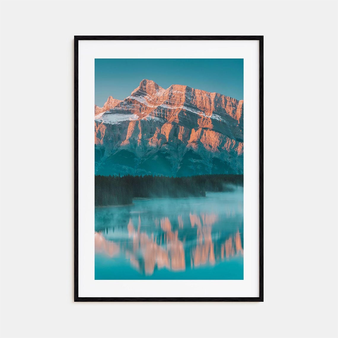Banff Mount Rundle Alpine Sunrise Reflection Lake Canada Poster