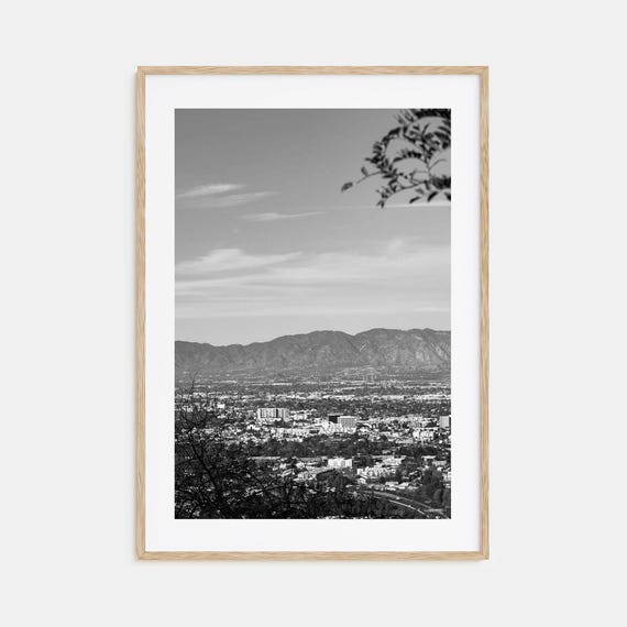 San Fernando Valley Black and White Travel Poster