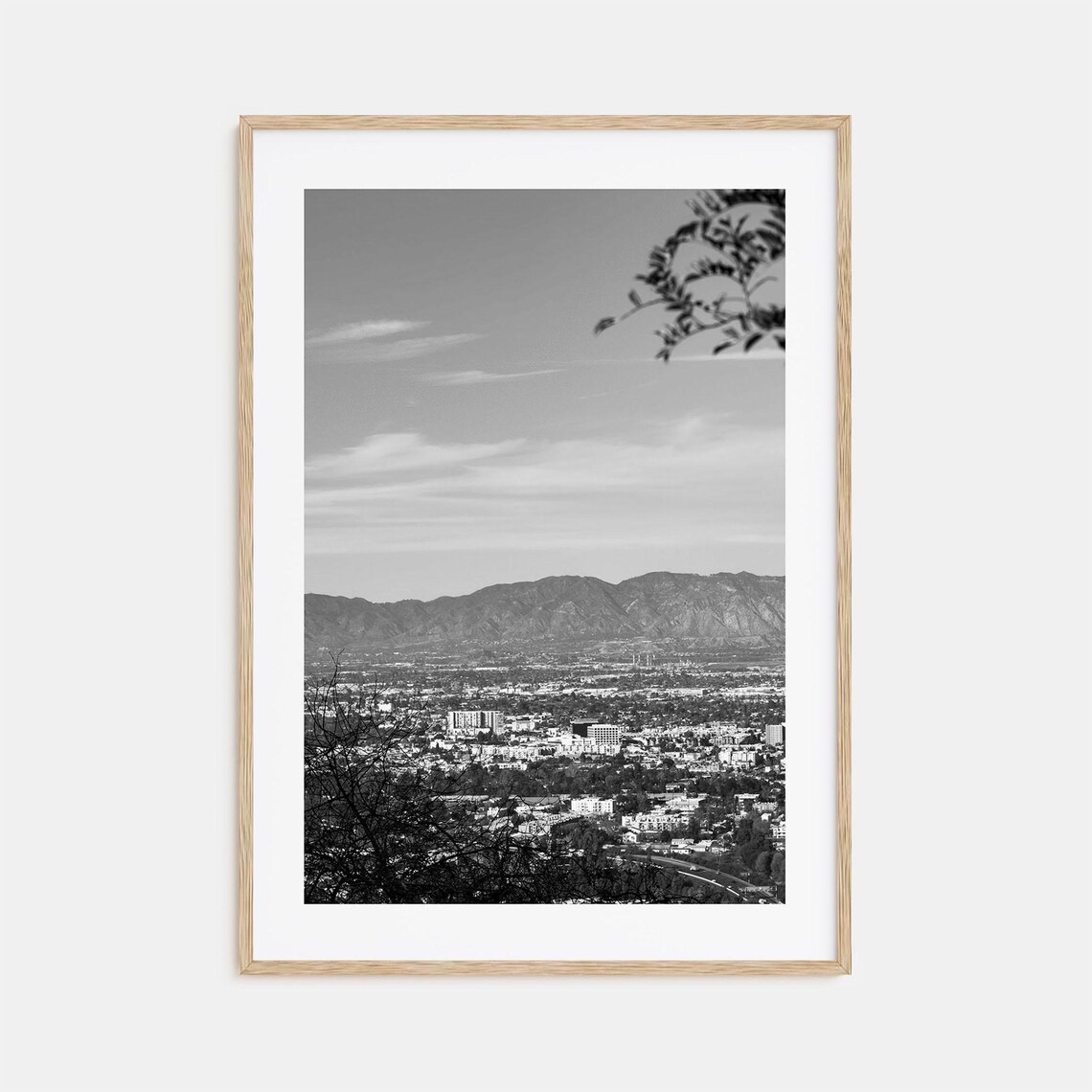 San Fernando Valley Black and White Travel Poster