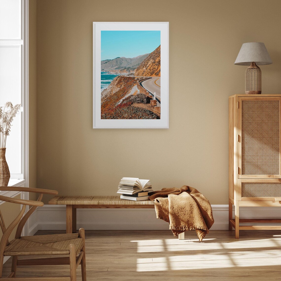 Pacific Coast Highway Colorful Travel Poster, Map Print - Image 3