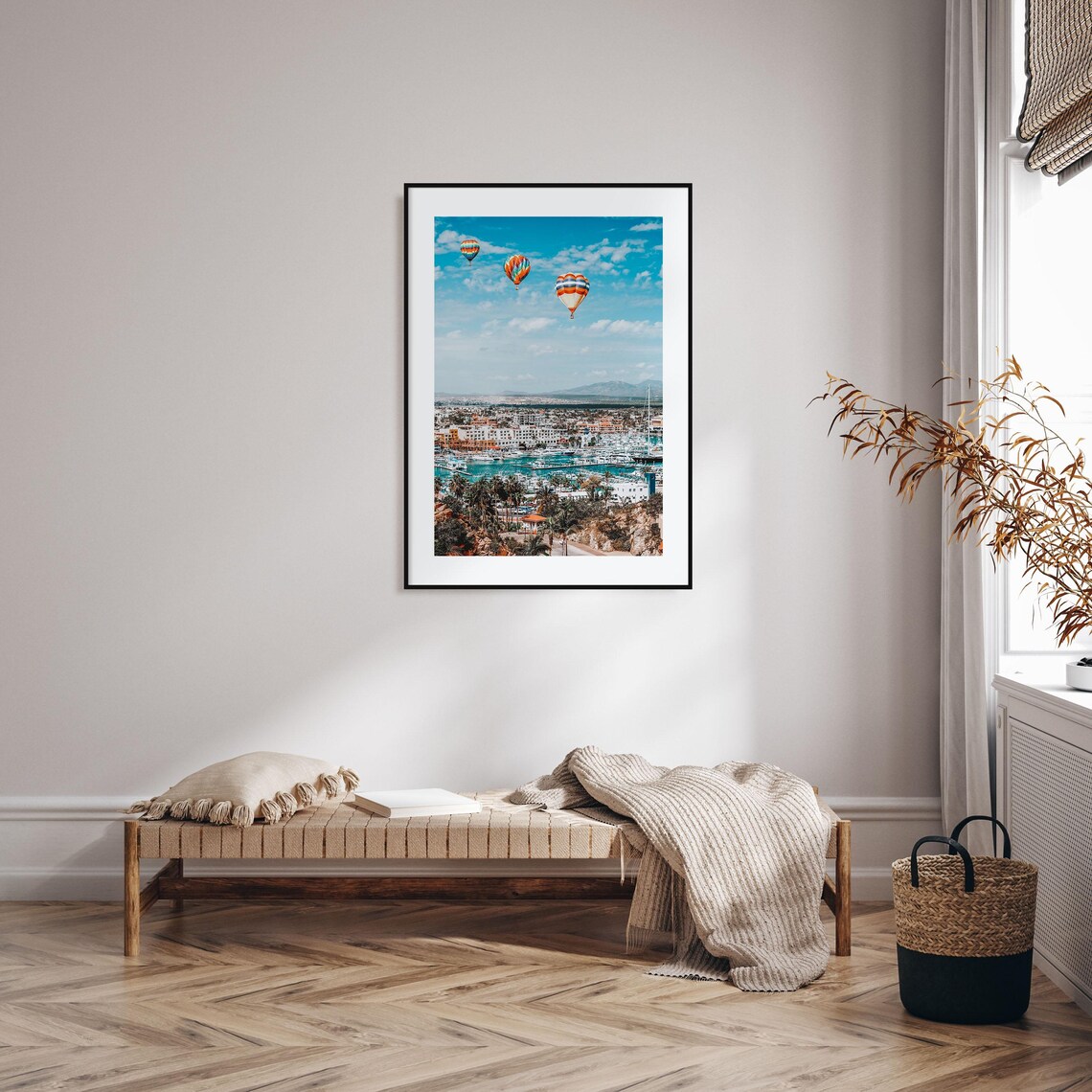 Cabo San Lucas Poster Hot Air Balloons Over Marina Harbor View - Image 2