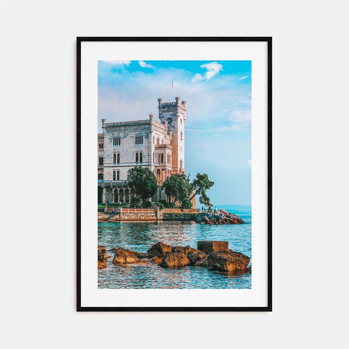 Trieste Miramare Castle Adriatic Sea Coastline View Photo Poster