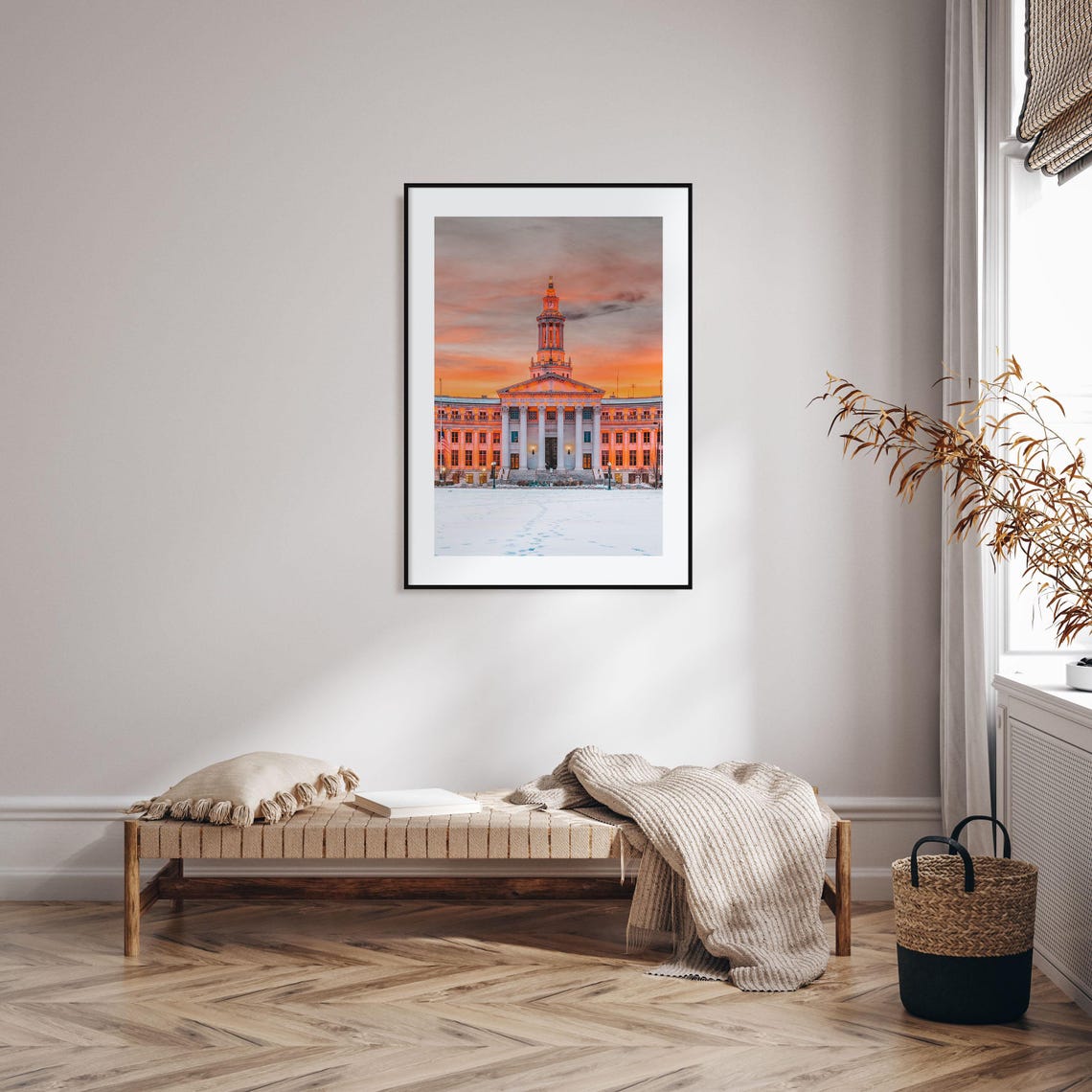 Denver City County Building Winter Sunset Colorful Photography Poster - Image 2