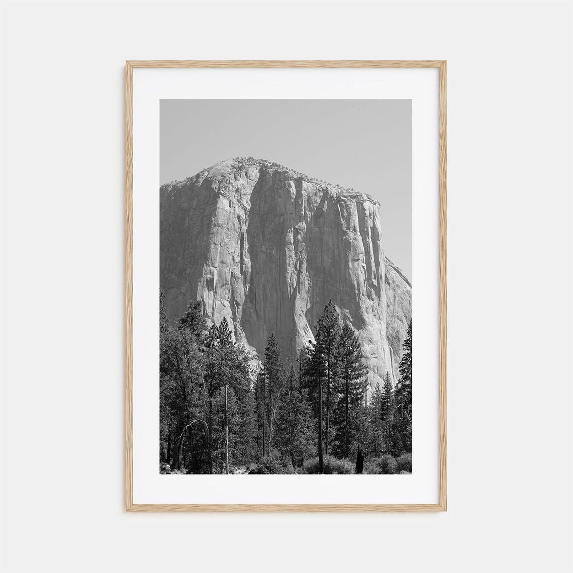 Yosemite El Capitan Black And White Granite Monolith Cliff Poster