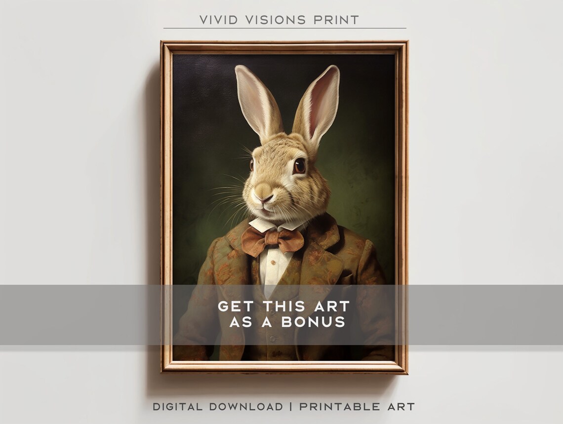 Victorian Stag Deer Portrait, Gothic Renaissance Art Print - Image 2
