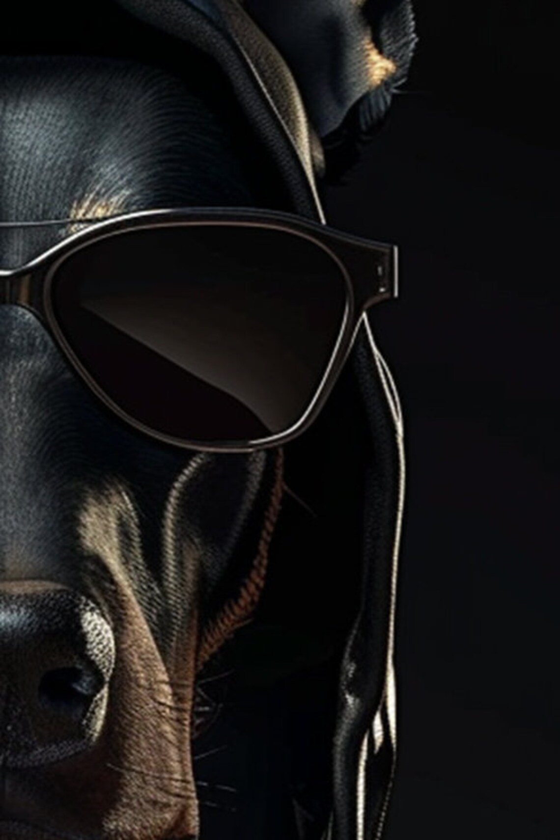 Edgy Doberman in Leather Jacket, Modern Animal Art - Image 2