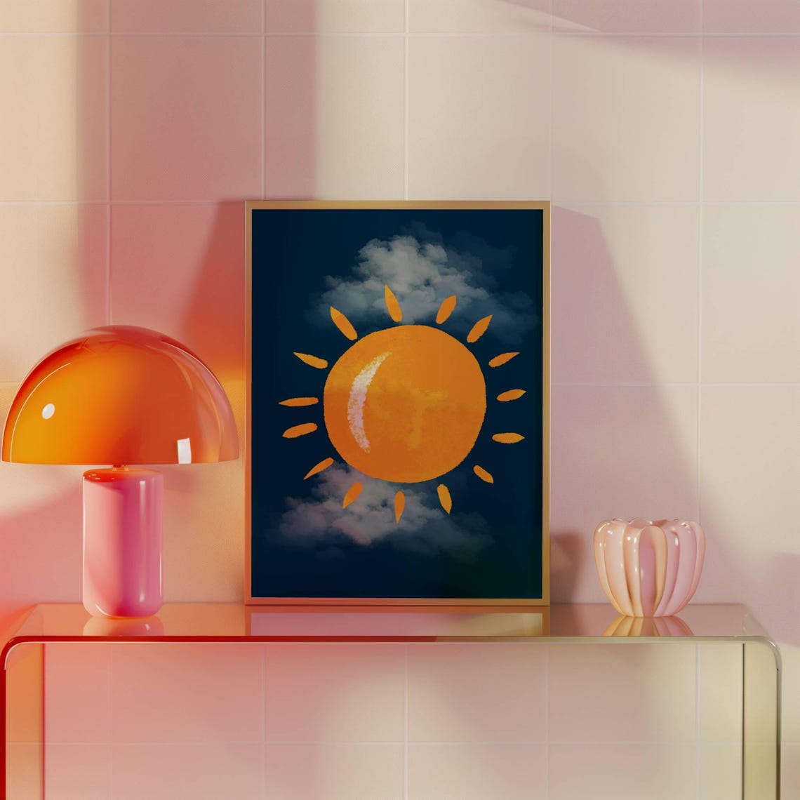 Sun Art Print Abstract Art Sun Sky Wall Art Modern Art Print Yellow Sun Wall Decor Sun Kid Art Sun Nursery Wall Art Playroom Poster Sunshine - Image 2