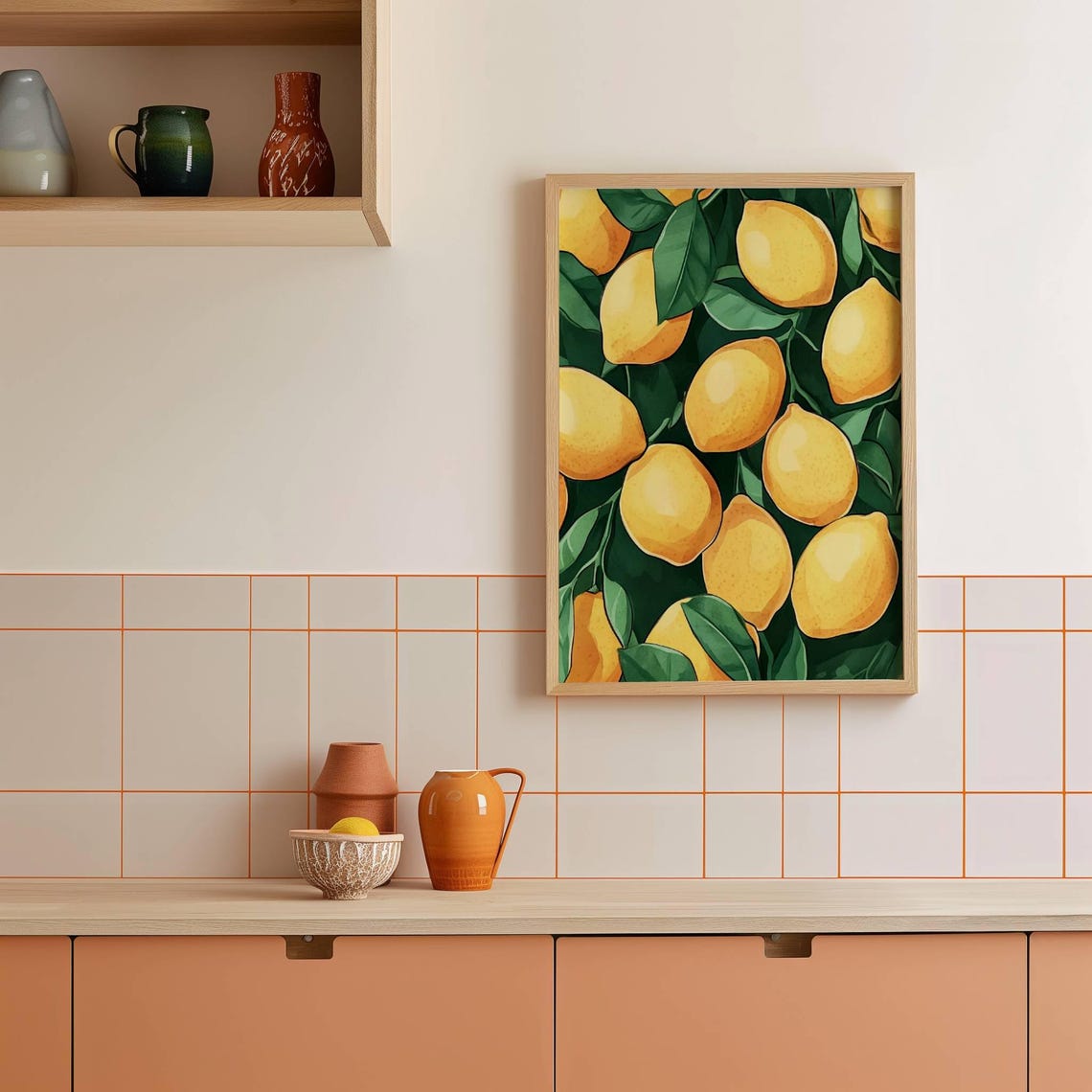 Bright Lemon Branch Watercolor Fresh Citrus Kitchen Botanical Poster - Image 4