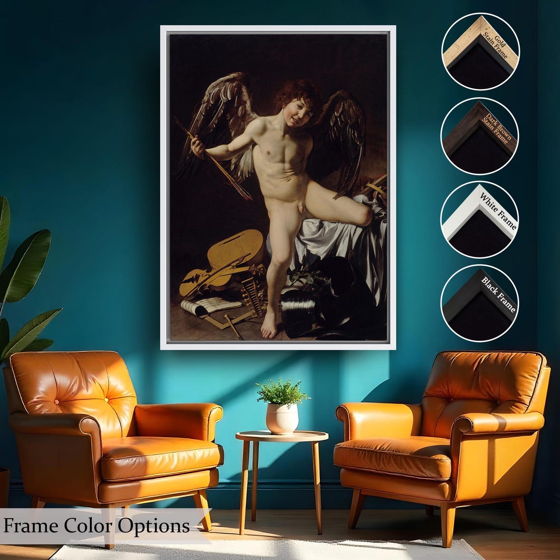 Caravaggio Amor Vincit Omnia Cupid Victor Classical Masterpiece Poster - Image 2
