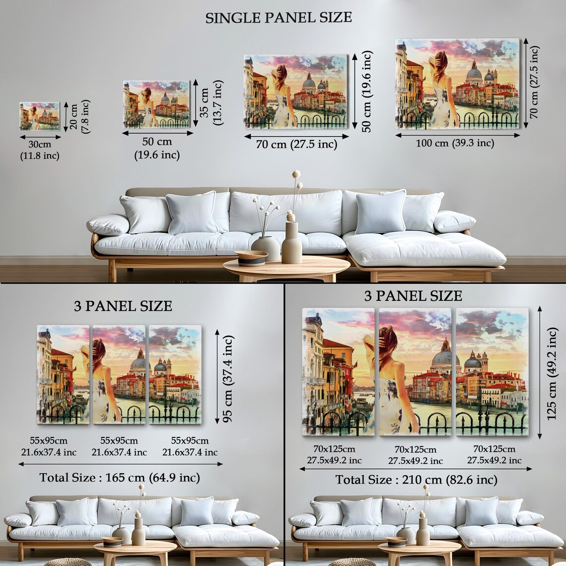 Venice Grand Canal Sunset Salute Domes Woman on Terrace Travel Poster - Image 4